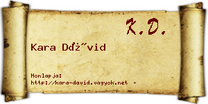 Kara Dávid névjegykártya